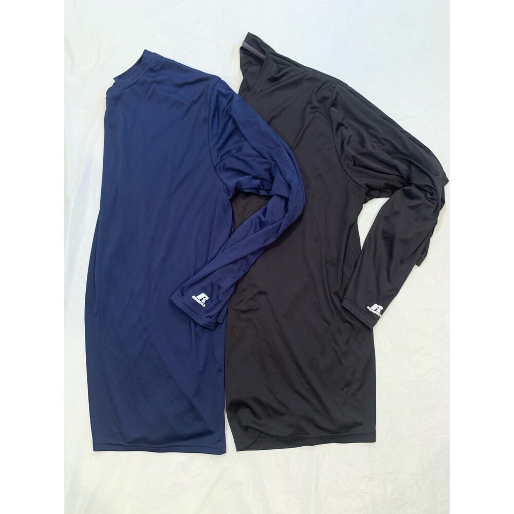 Lot Of 2 Russell Athletic Dri-Power Black & Navy T-shirts Long Sleeve